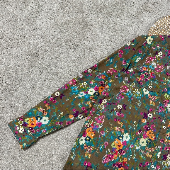 Sundance Women’s Button Up Longsleeve Shirt Floral Multicolor Boho Lightweight L - Picture 7 of 15